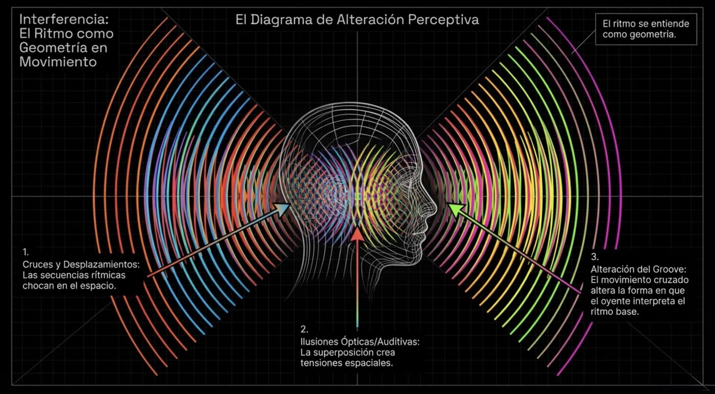 Interferencia: el ritmo como geometría en movimiento